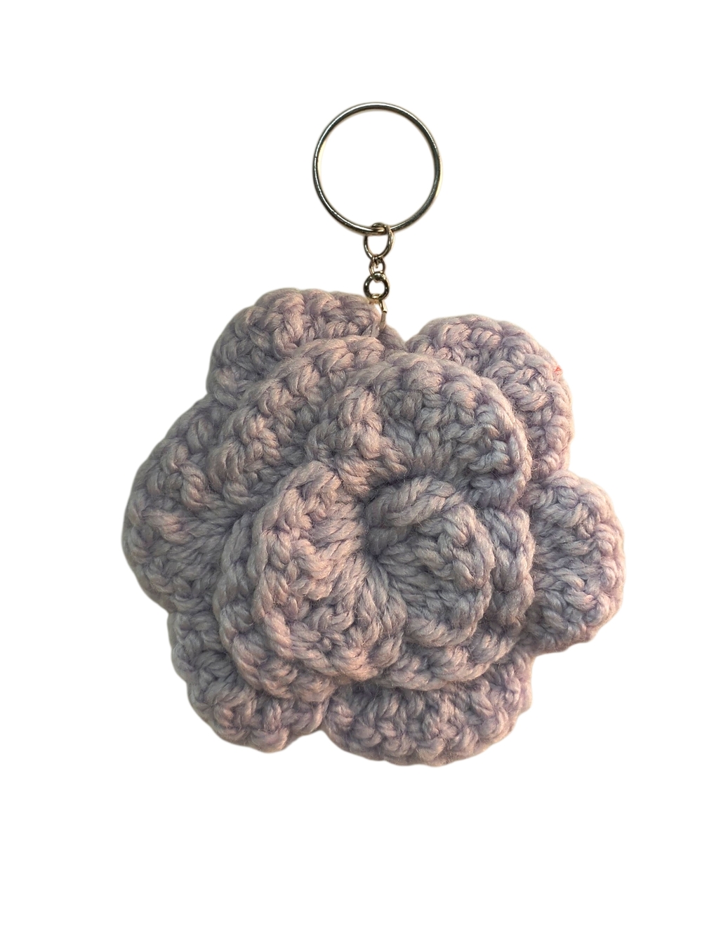Handmade Crochet Flower Keychain - Lavender